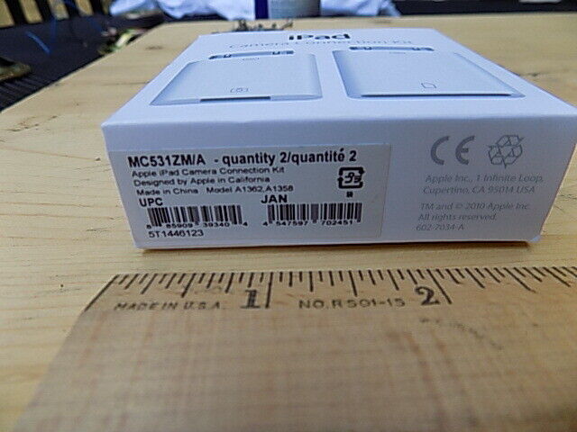 Genuine OEM Apple iPad Camera Connection Kit MC531ZM/A A1362, A1358 - Fresh Stock Dated February 2026