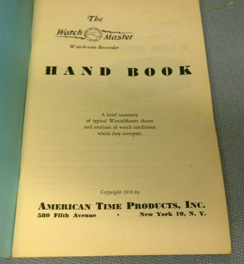 Vintage 1950 The Watch Master Hand Book - Watchmaker Bench Repair Tool - Fresh Stock Dated December 2025