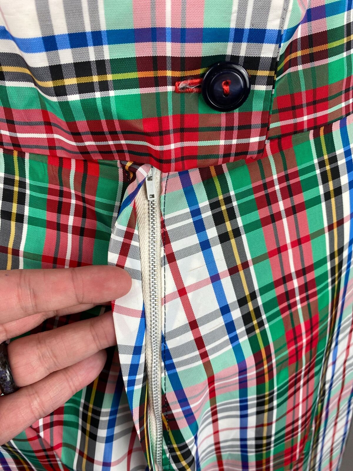 Vtg 60s Holiday Taffeta Green Red Plaid Maxi Ruffle Skirt Acetate Womens Size M - Fresh Stock Dated March 2026