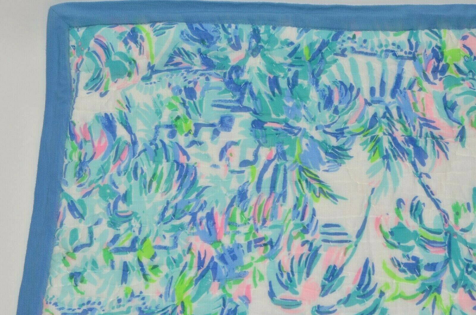 Pottery Barn Lilly Pulitzer Cabana Cocktail Reversible Euro Sham NWOT Teal Blue - Fresh Stock Dated December 2025