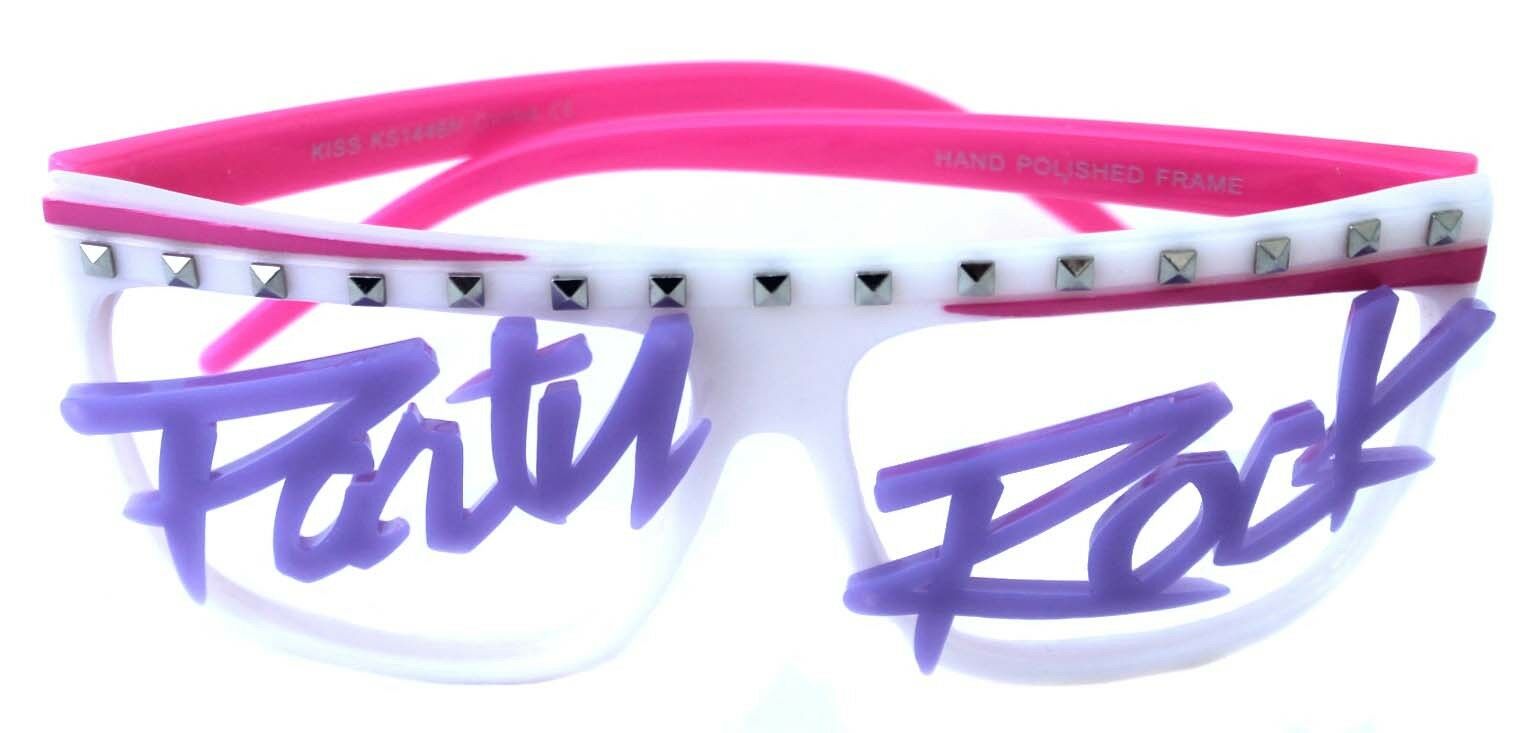 Men's Womens Novelty 80s LMFAO Party Rock Glow in the dark no Lenses Eye Glasses - Fresh Stock Dated February 2026