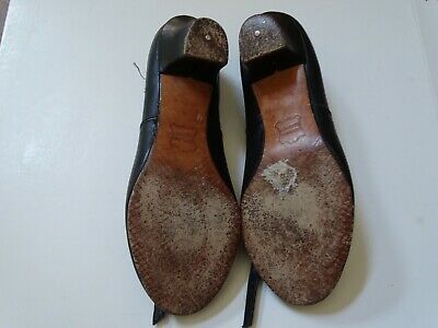 BLACK CAPEZIO JUNIOR FOOTLIGHT LEATHER CHARACTER DANCE SHOES girls 4.5 M - Fresh Stock Dated December 2025