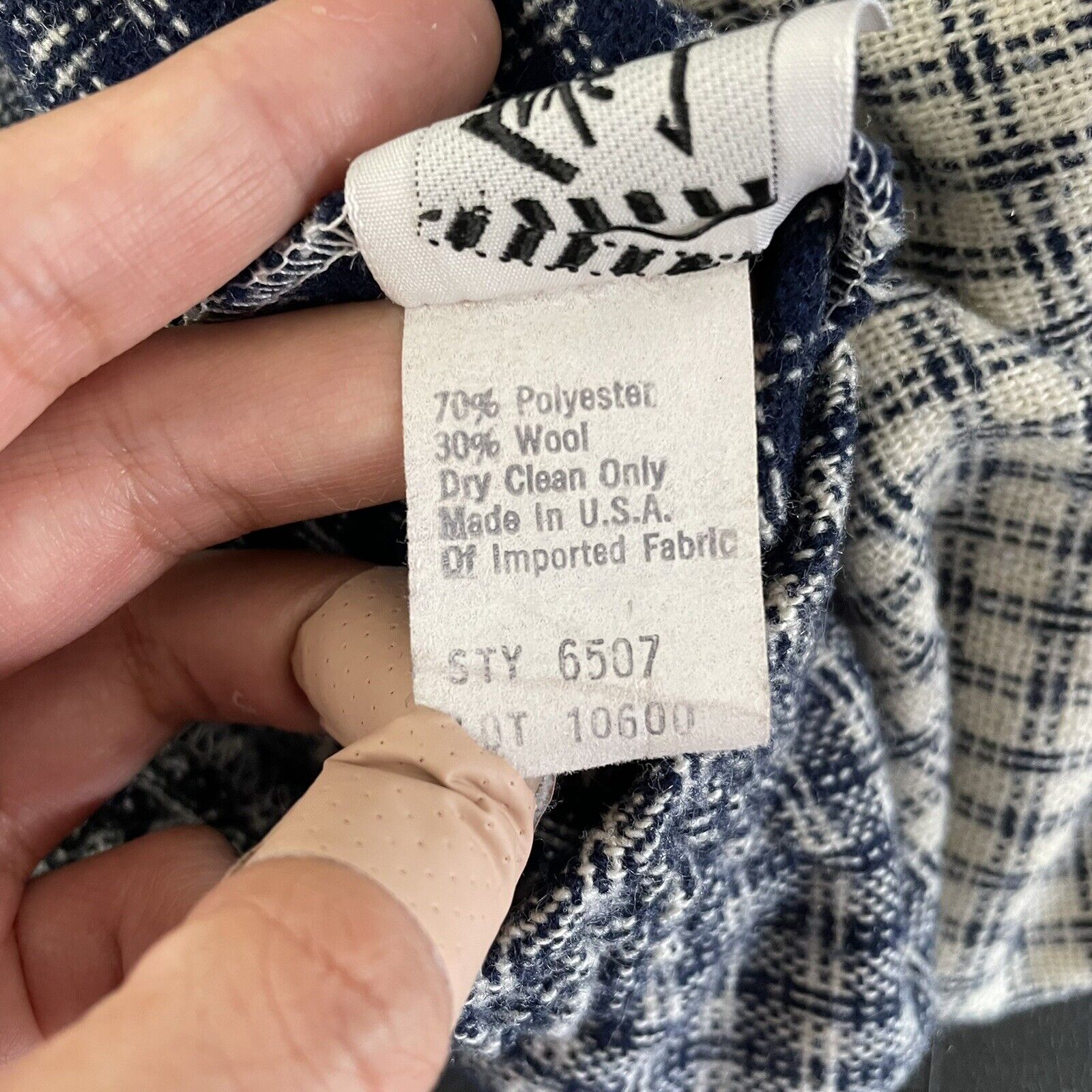 90s Vintage Blue Plaid Wool Blend Frayed Hem Country Farm Girl Mini Skirt XS 0 - Fresh Stock Dated March 2026