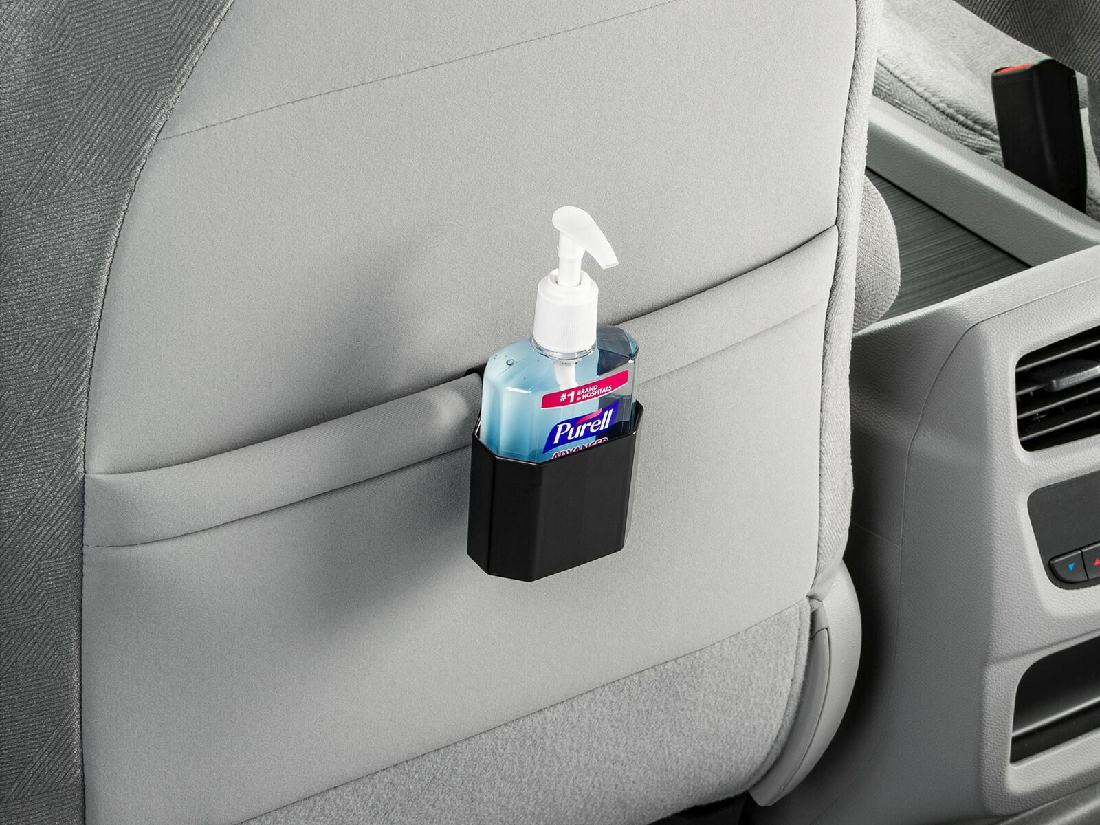 Door Pocket Hand Sanitizer Holder with Bottle of Hand Sanitizer - Fresh Stock Dated December 2025