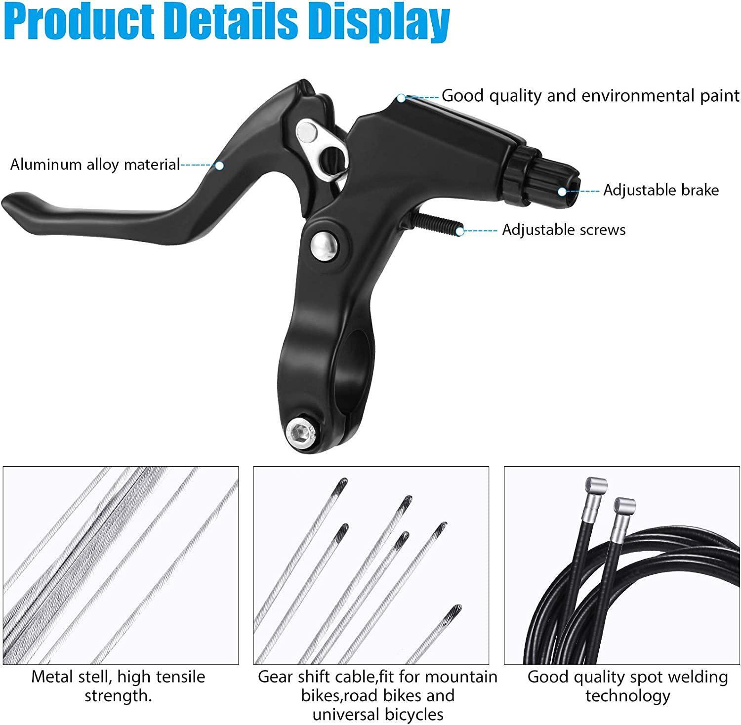 6 Pcs Road Bike C Shape Brake Aluminum Lever Brake Housing, Cable Brakes V Type - Fresh Stock Dated February 2026