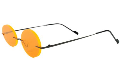 Cartoon Anime Manga Rimless Costume Party Cosplay Orange Oval Lens Sunglasses - Fresh Stock Dated February 2026