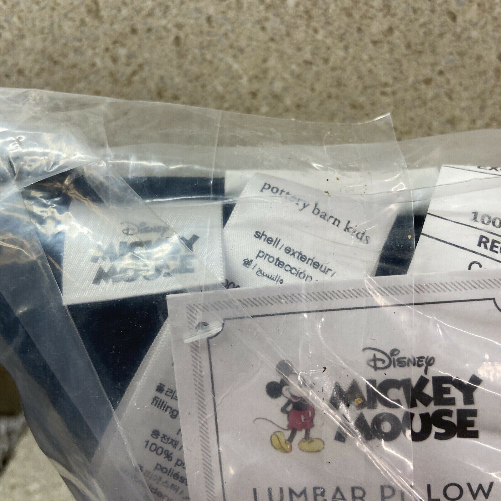 NEW Pottery Barn Kids Disney Mickey Mouse Lumbar Pillow NWT - Fresh Stock Dated February 2026