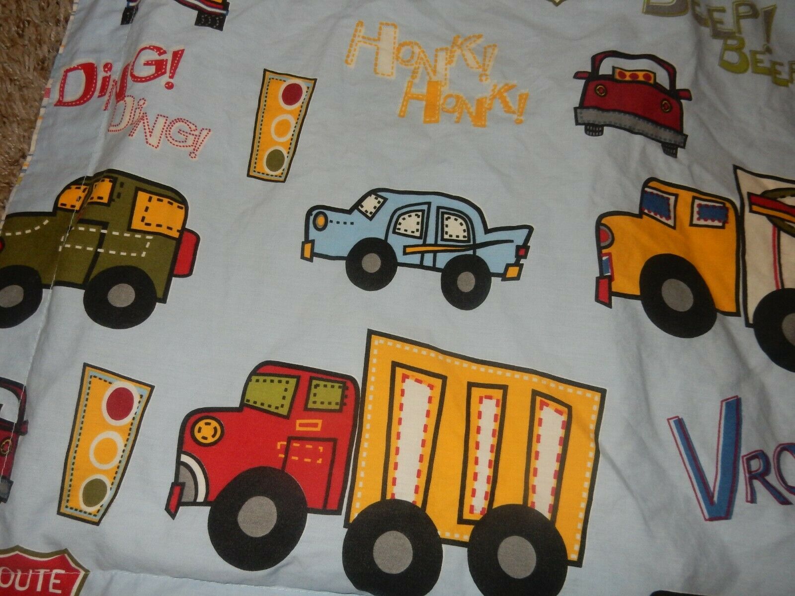 1B CIRCO Transportation Vroom Beep Honk Cars Trucks Pillow SHAM Pillow Case - Fresh Stock Dated February 2026