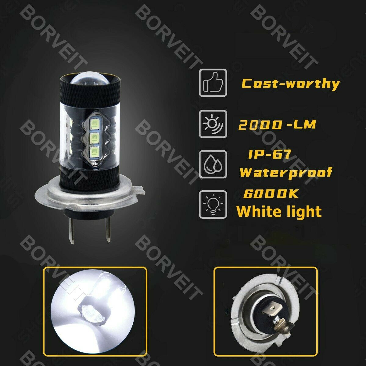 2x White LED Headlight Bulbs For Can-Am Spyder GS Roadster 990 RS-S Roadster - Fresh Stock Dated February 2026