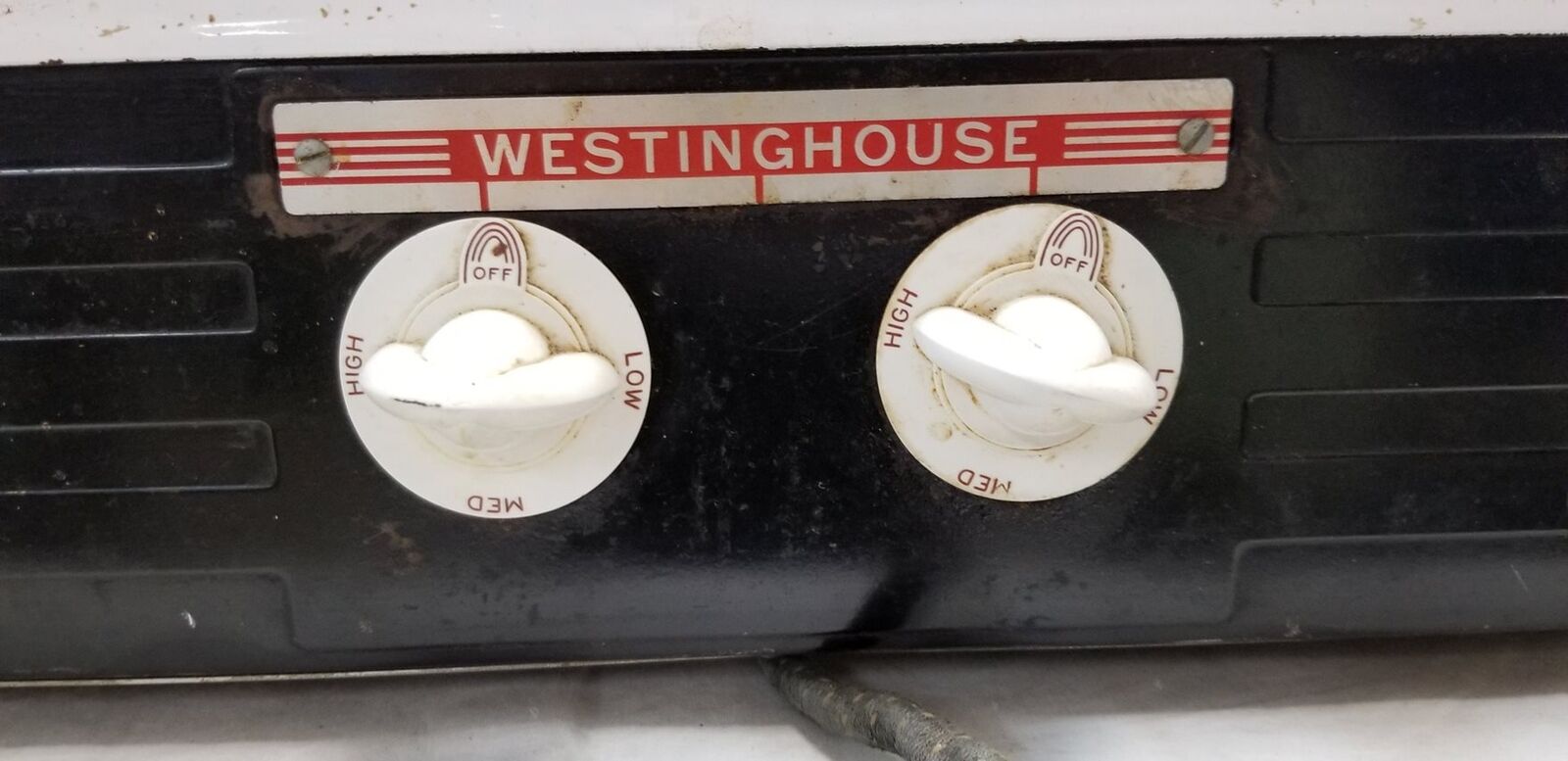 Vintage 1940s WESTINGHOUSE 2-Burner Black White HotPlate Stove Top Tested ^ - Fresh Stock Dated February 2026