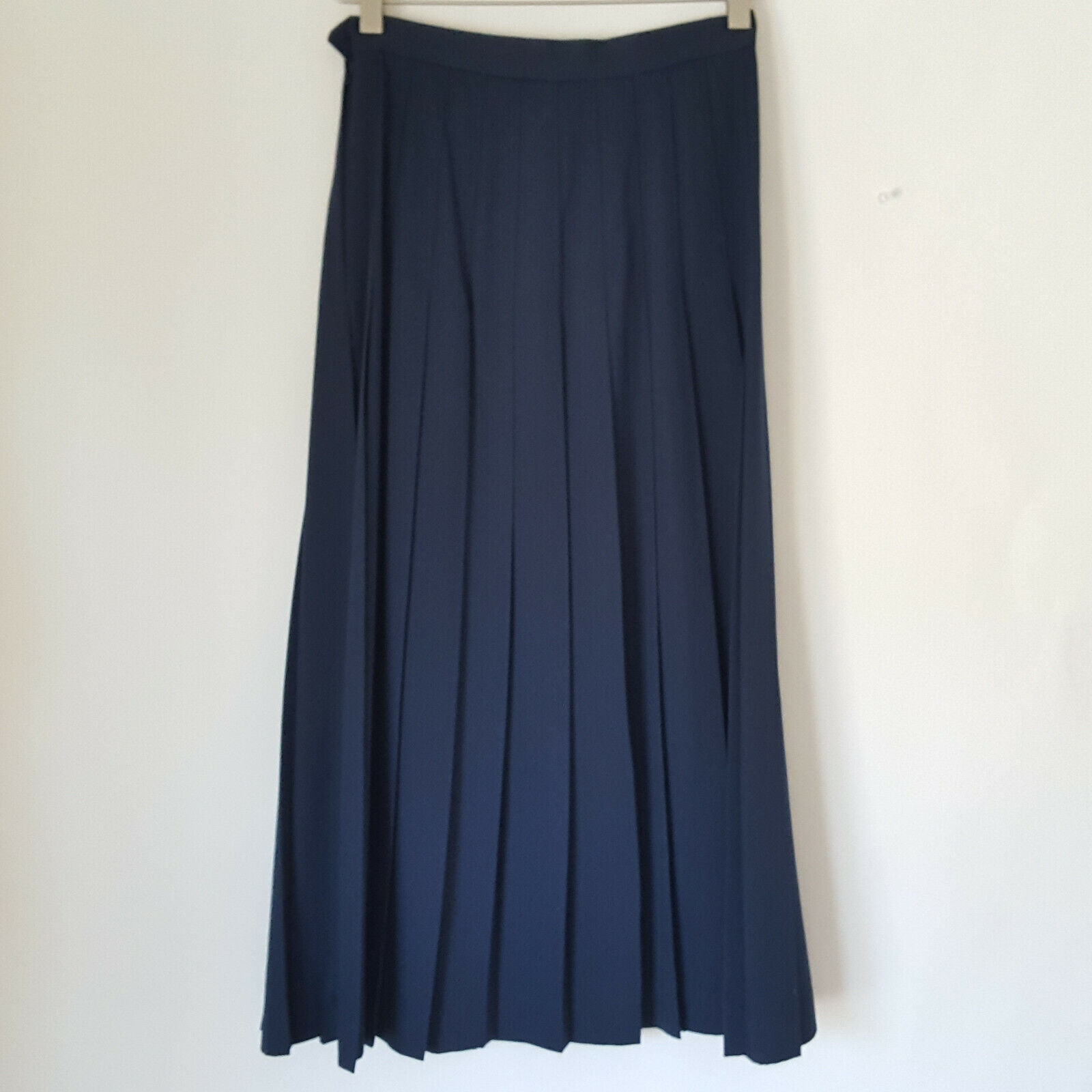 Vtg 70s 80s Navy Blue Pleated Skirt Sz 6 Midi/Maxi Long USA Union Label NEW - Fresh Stock Dated March 2026