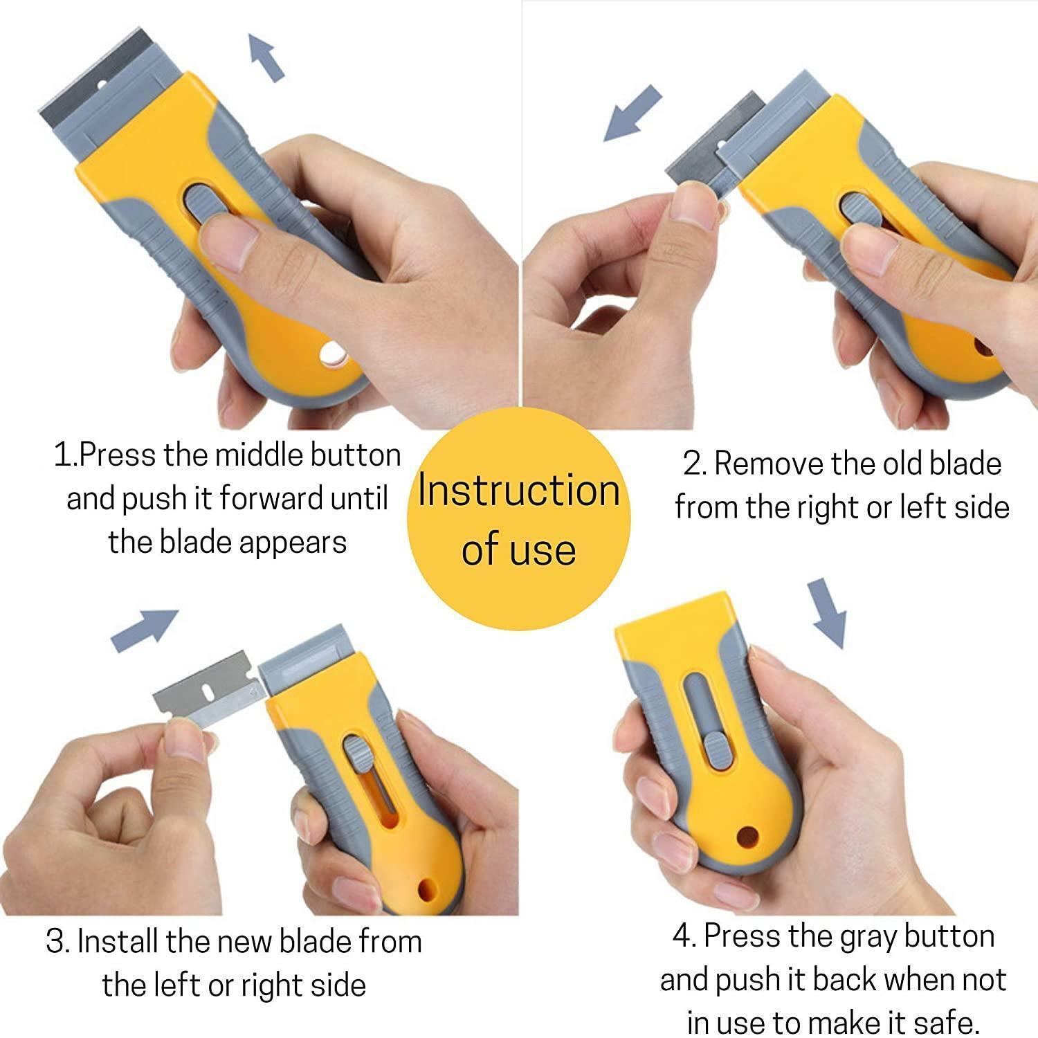 New BATES RAZOR BLADE SCRAPER, 2 Pack, Razor Scraper Set With 30 Extra Blades.. - Fresh Stock Dated February 2026