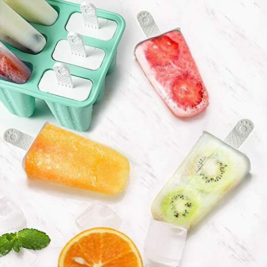 Popsicle Molds,6 Pieces Silicone Popsicle Molds DIY Reusable Ice Pop Mold(Green) - Fresh Stock Dated February 2026