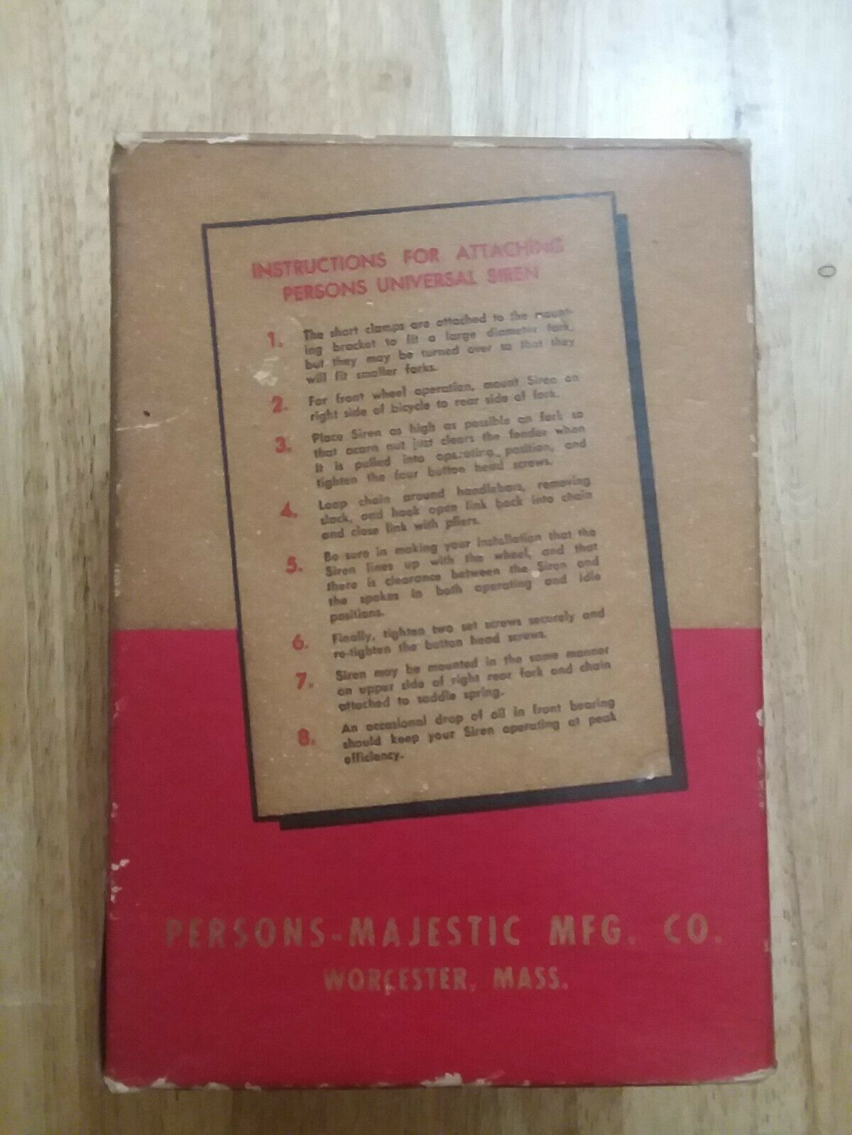 Vintage Persons - Majestic  MFG. Co.  Bicycle Siren Complete With Box - Fresh Stock Dated December 2025