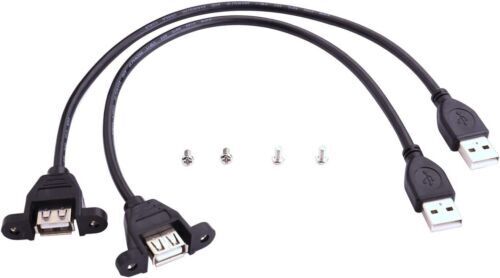 USB Extension Cable - iGreely 2Pack 1Ft/30cm 2.0 Panel-Mount 1Ft, USB2.0 - Fresh Stock Dated February 2026