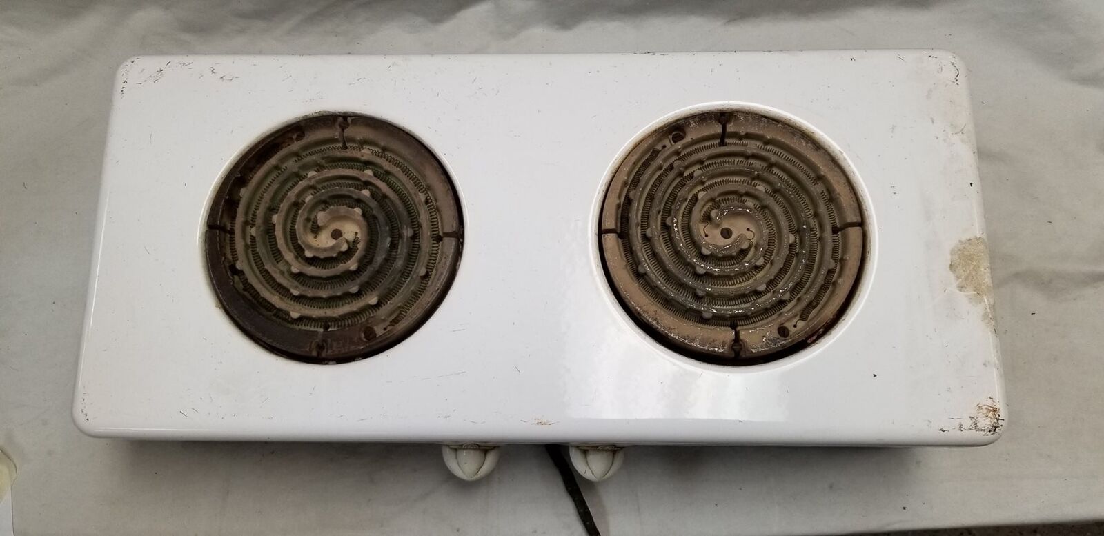 Vintage 1940s WESTINGHOUSE 2-Burner Black White HotPlate Stove Top Tested ^ - Fresh Stock Dated February 2026