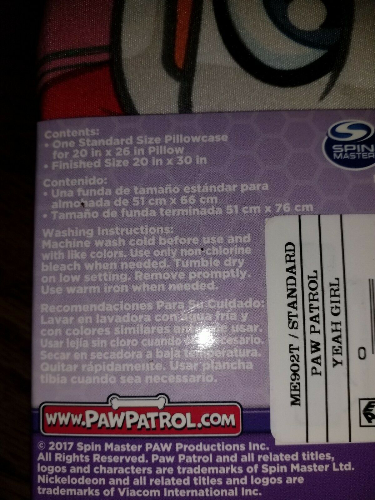 Paw Patrol 20x30 Reversible Pillow Case Lot Of 2 - Fresh Stock Dated December 2025