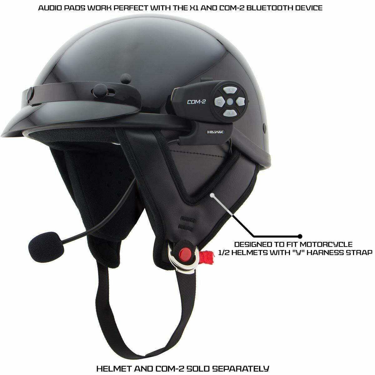 Outlaw Helmets Half Helmet Audio Speaker Ear Insert Pads - Fresh Stock Dated December 2025