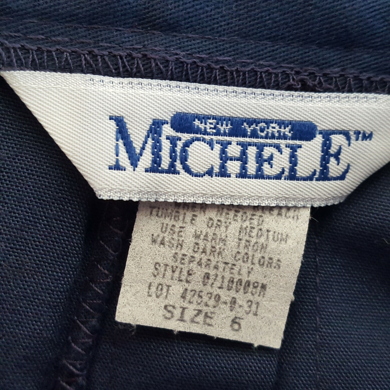 Vtg 70s 80s Navy Blue Pleated Skirt Sz 6 Midi/Maxi Long USA Union Label NEW - Fresh Stock Dated March 2026