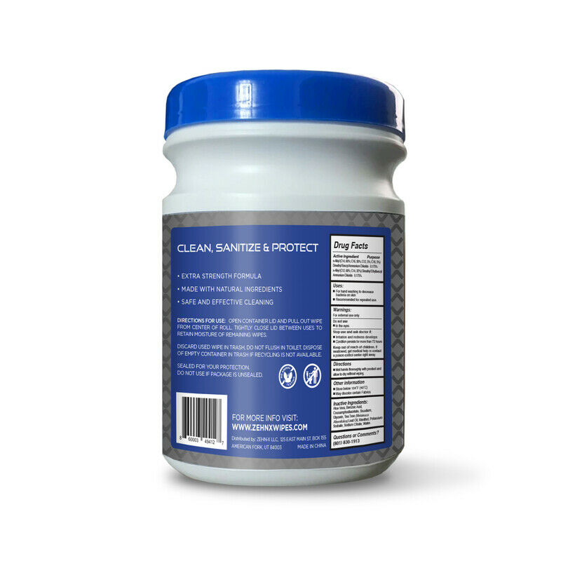 Zehn-X CWC20-12 Sanitizing Wipes, Fiber Blend, 180 Count - Fresh Stock Dated December 2025