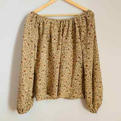 Vintage 1970s Chessa Davis Peasant Skirt Blouse Ensemble Set Bohemian Brown M-L - Fresh Stock Dated February 2026