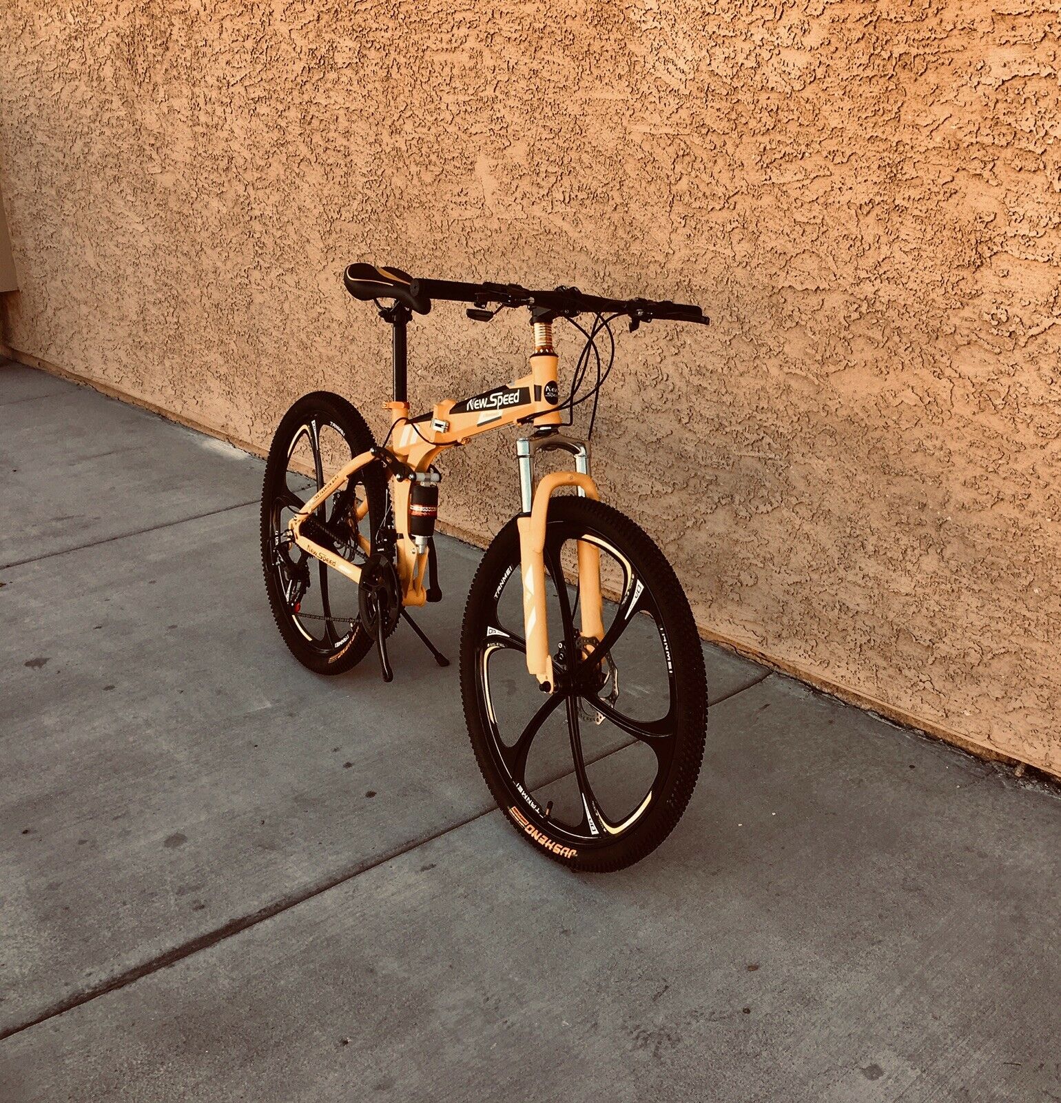 NEW FOLDING MOUNTAIN BIKE MTB 21 SPEED FULL SUSPENSION 26x17 - AUTHENTIC! - Fresh Stock Dated February 2026