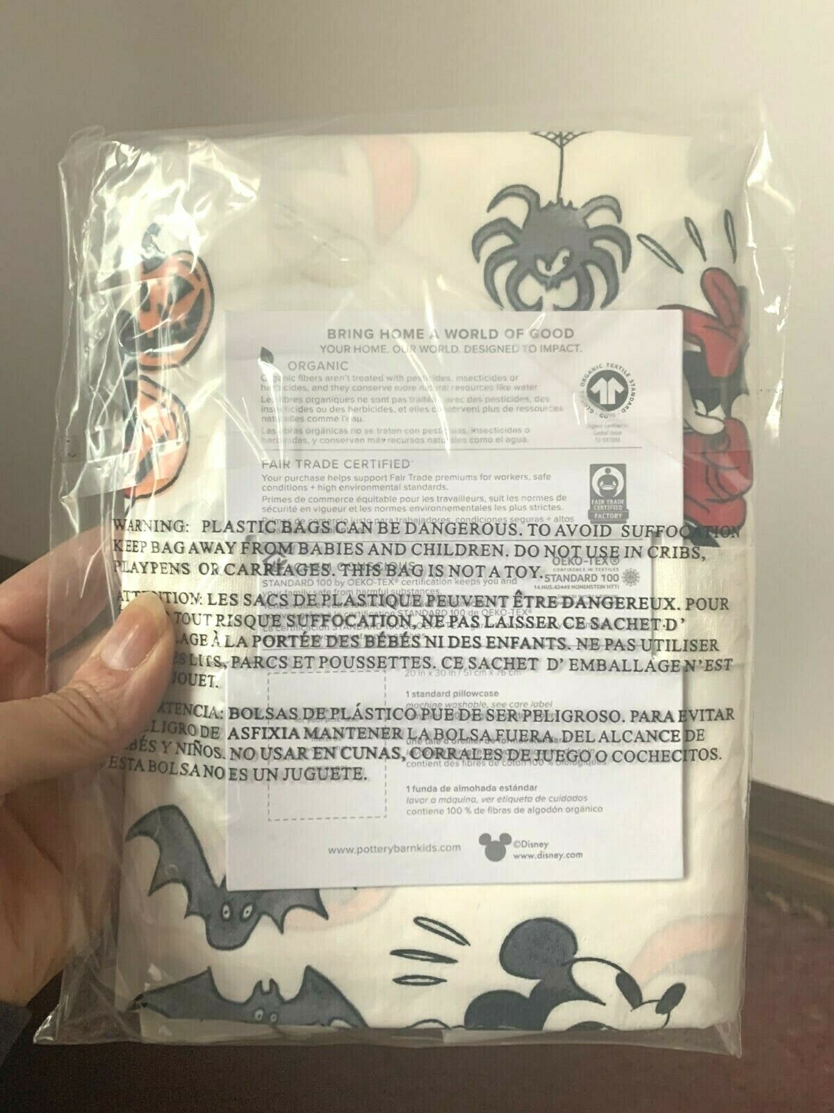 Pottery Barn Mickey Mouse PILLOW case cover holiday Halloween Minnie disney gift - Fresh Stock Dated December 2025