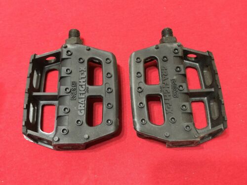 NOS 80’s ORIGINAL MKS GRAFIGHT-X BLACK 1/2 PEDALS GRAPHITE GRAFIGHT X IN THE BOX - Fresh Stock Dated December 2025