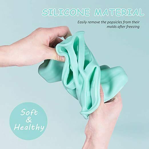 Popsicle Molds,6 Pieces Silicone Popsicle Molds DIY Reusable Ice Pop Mold(Green) - Fresh Stock Dated February 2026