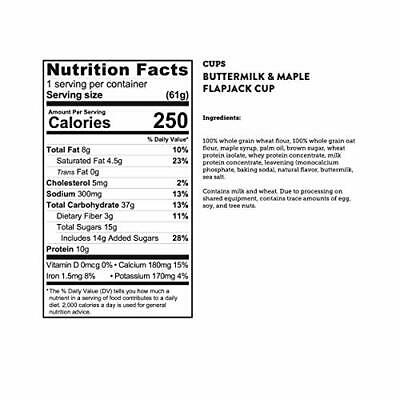 Kodiak Cakes Pancake On the Go, Buttermilk and Maple, 2.15 Ounce (Pack of 12) - Fresh Stock Dated December 2025