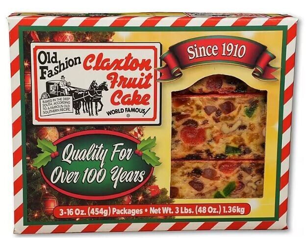Claxton Fruit Cake (16 Oz., 3 Pk.) FREE SHIPPING Great Desert - Fresh Stock Dated February 2026
