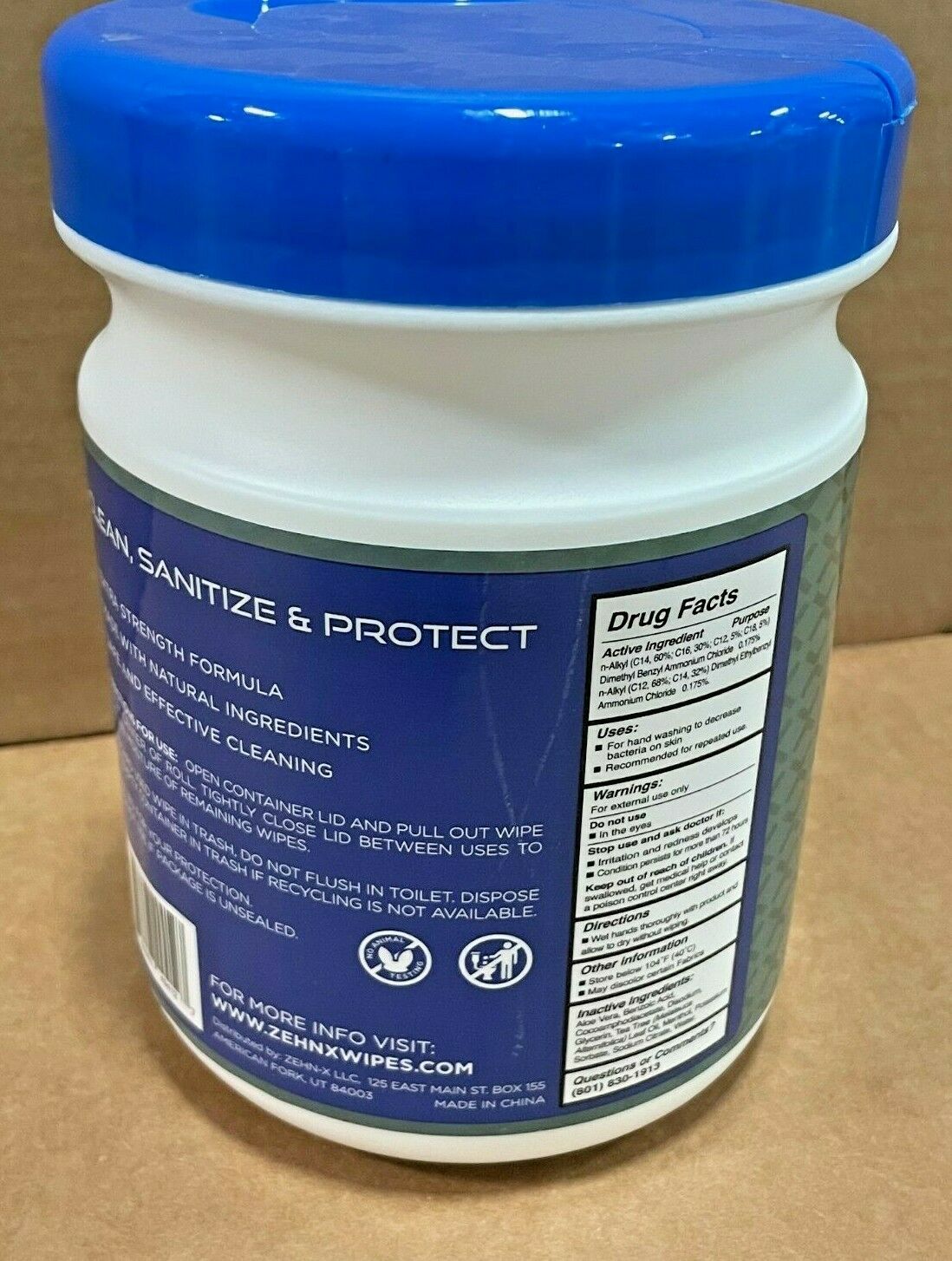 Zehn-X CWC20-12 Sanitizing Wipes, Fiber Blend, 180 Count - Fresh Stock Dated December 2025