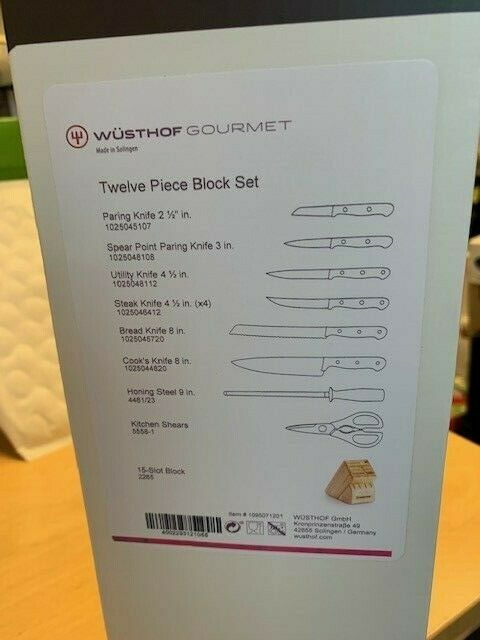 Wusthof Gourmet - 12 Pc Knife Block S 1095071201 in retail box - Fresh Stock Dated December 2025