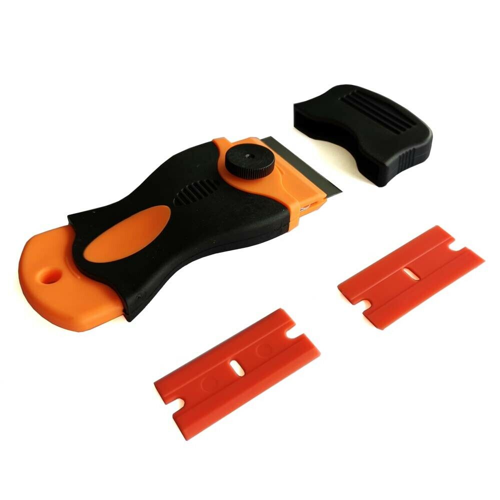100 pcs Plastic Razor Blades and Razor Scraper Double Edged Sticker Removal Tool - Fresh Stock Dated December 2025