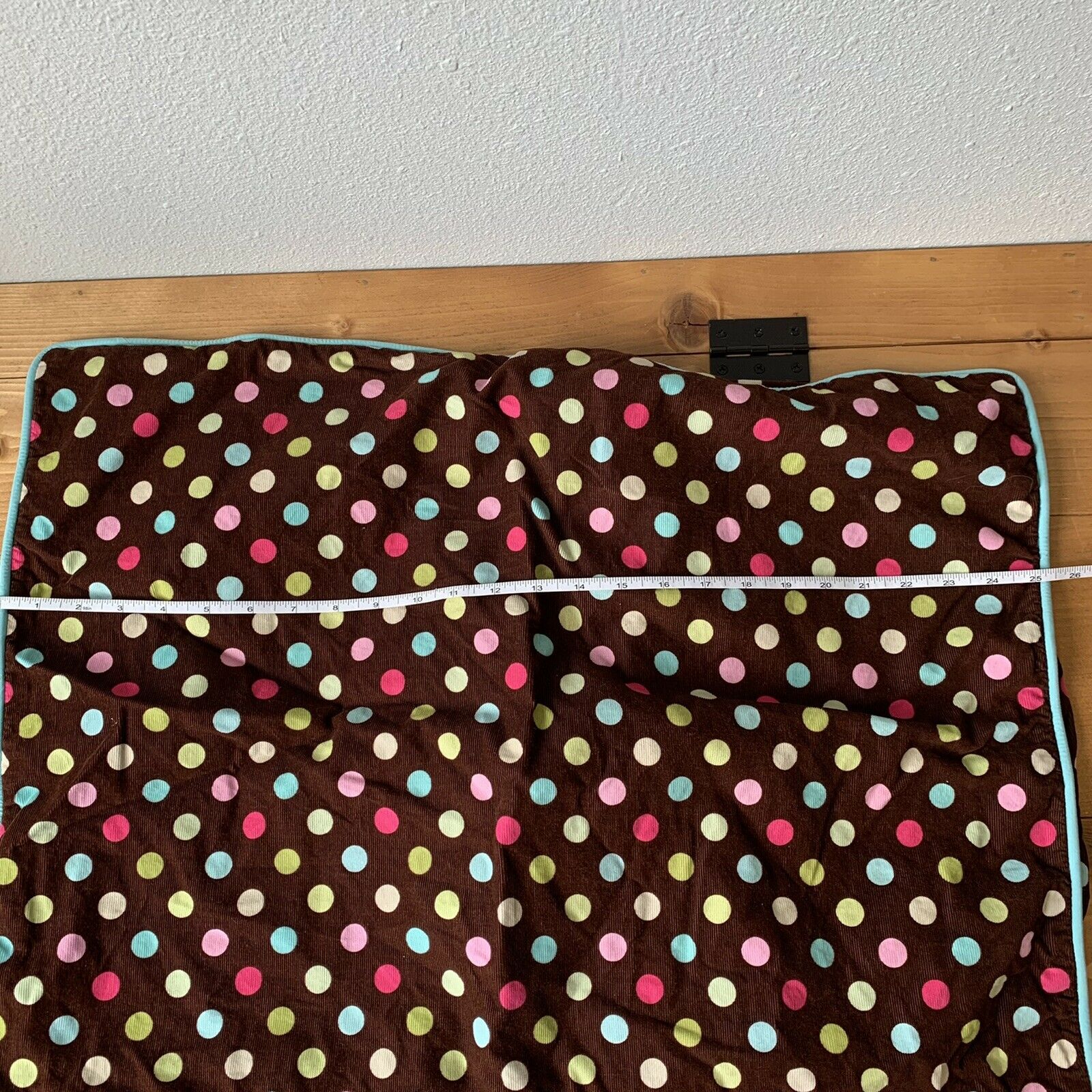 Pottery Barn Teen Corduroy Polka Dot Pillow Sham Standard Size Brown Pink Aqua - Fresh Stock Dated December 2025