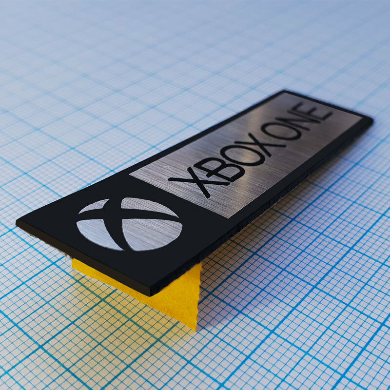 2 x Xbox One Metallic Logo Sticker Badge - 70 mm / 20 mm - Fresh Stock Dated December 2025