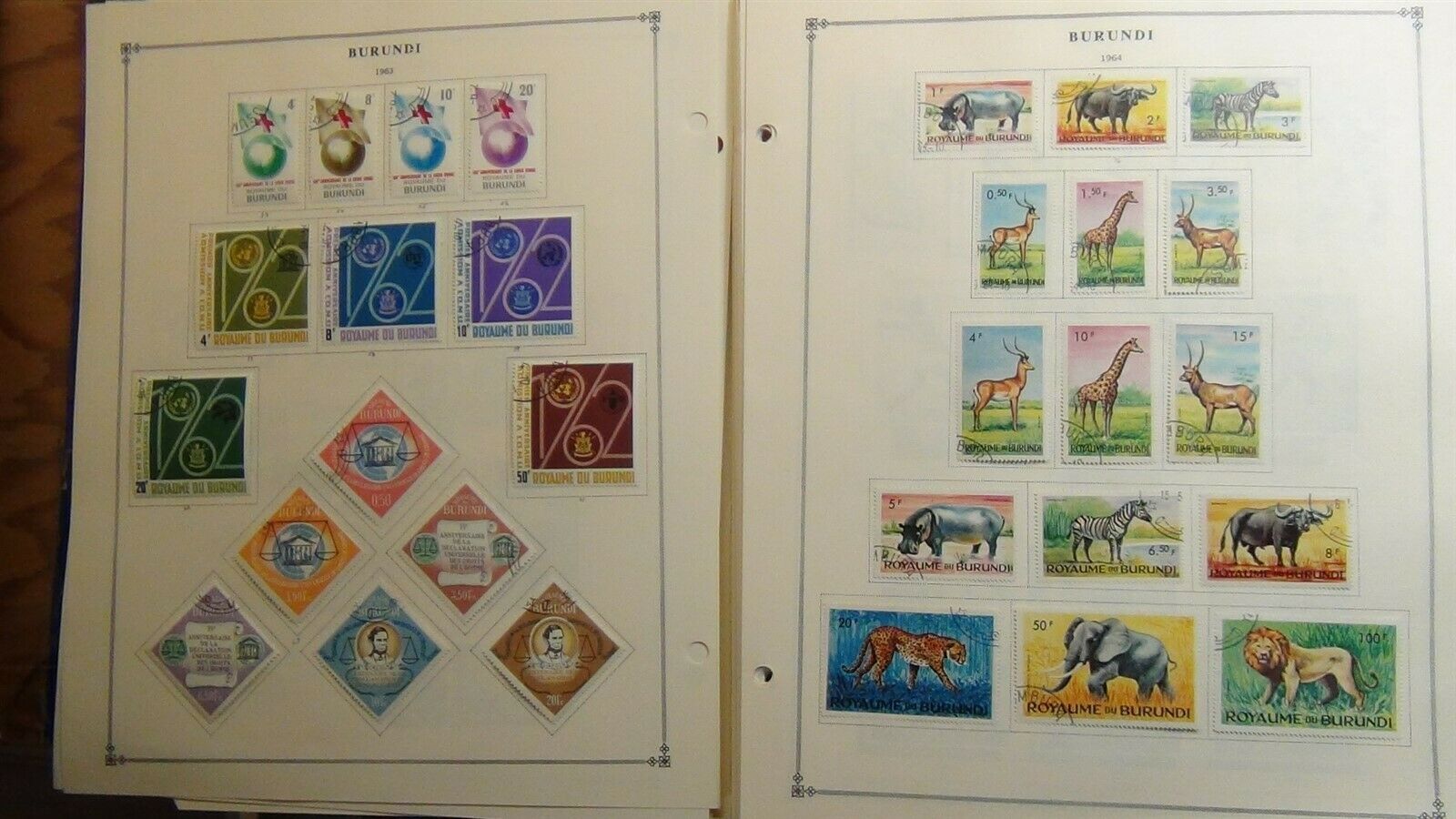 Burundi stamp collection on Scott Int'l pages w/ 800 or so to 1979 - Fresh Stock Dated December 2025