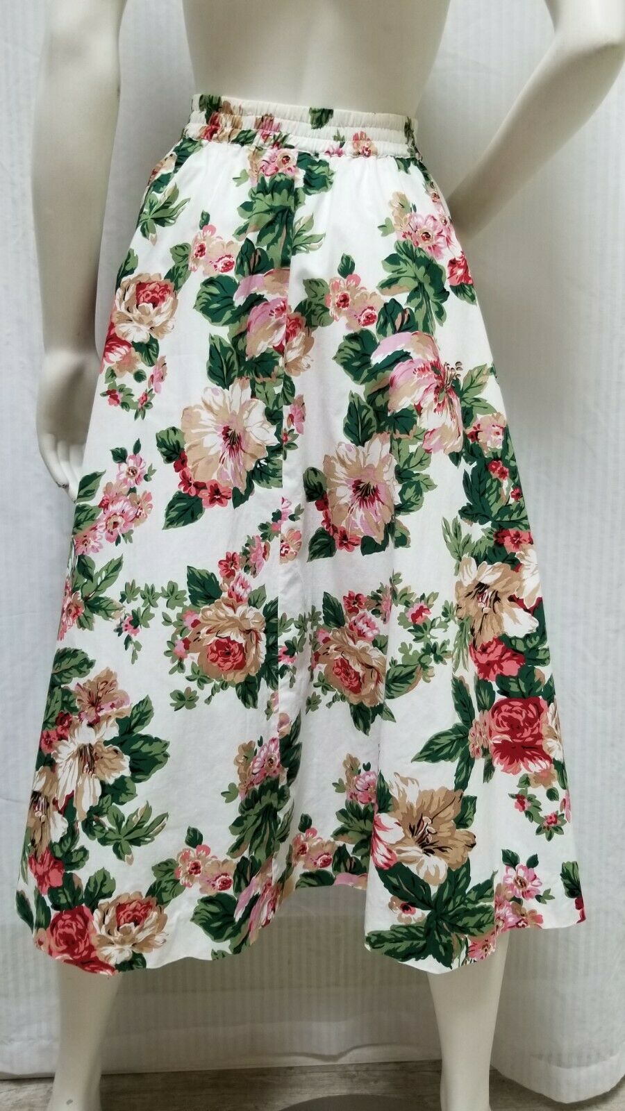 Vintage CAROL ANDERSON Floral Print Button Front Full Skirt - Size S/M - Fresh Stock Dated February 2026