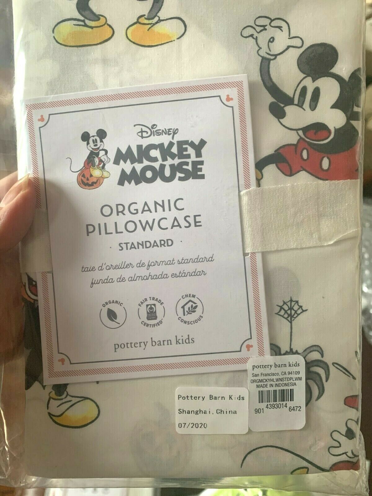 Pottery Barn Mickey Mouse PILLOW case cover holiday Halloween Minnie disney gift - Fresh Stock Dated December 2025