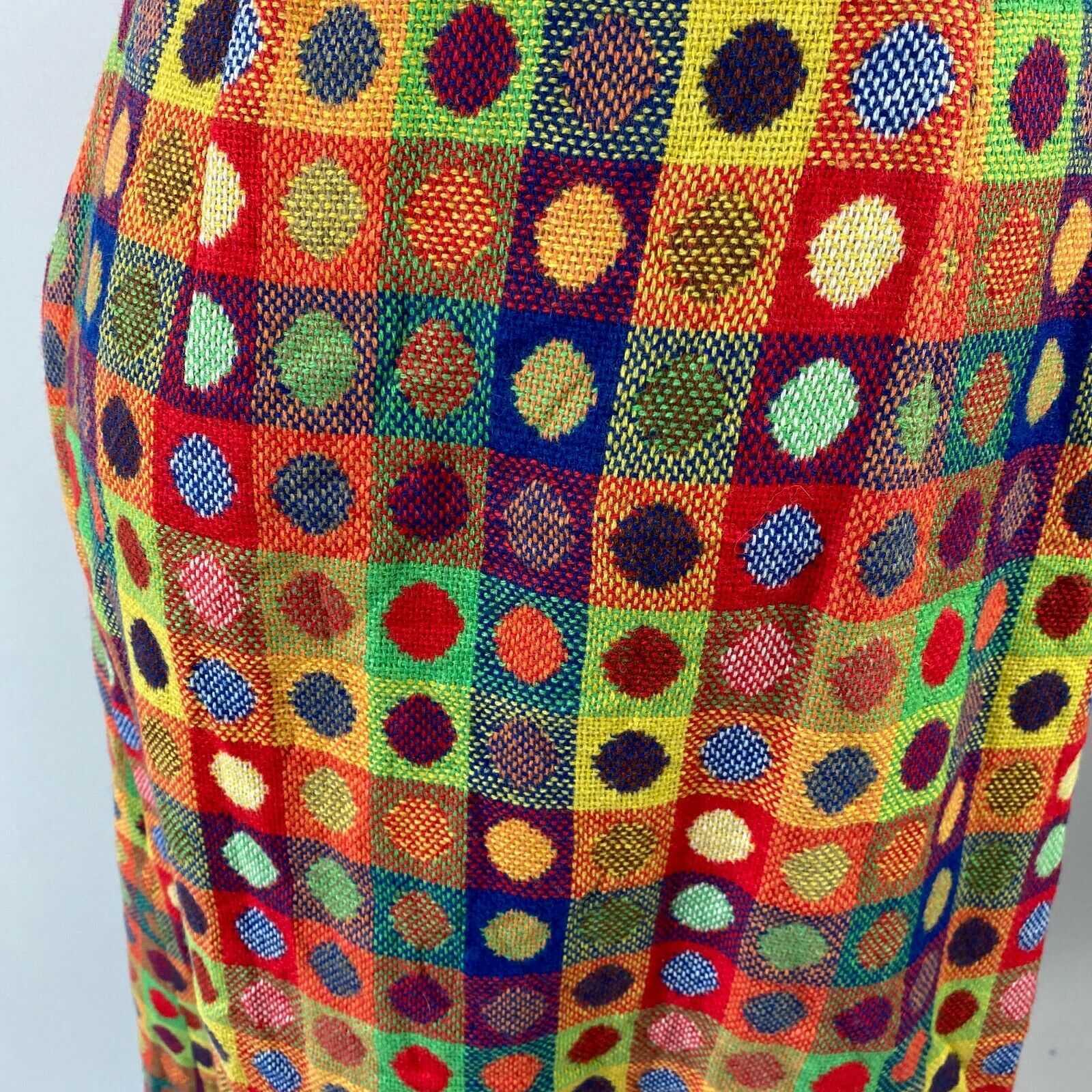 Vtg 70s Florence Eiseman Rainbow Wrap Skirt Tweed Knit Maxi Polka Dot Size 10 - Fresh Stock Dated February 2026