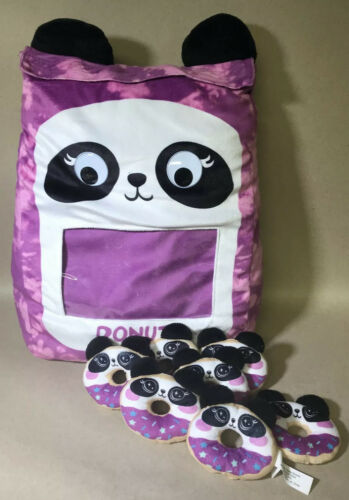Justice Panda Donut Scented Pocket 21” Pillow & 7 Mini Plush Donuts- RARE!! - Fresh Stock Dated December 2025