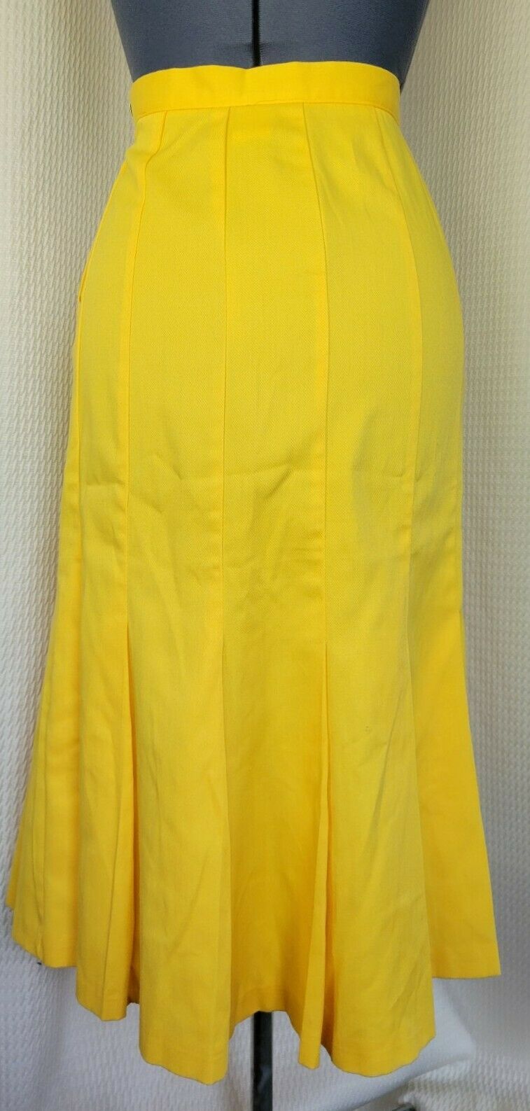 Vintage Bright Yellow Trumpet Pleated Skirt - Fresh Stock Dated March 2026