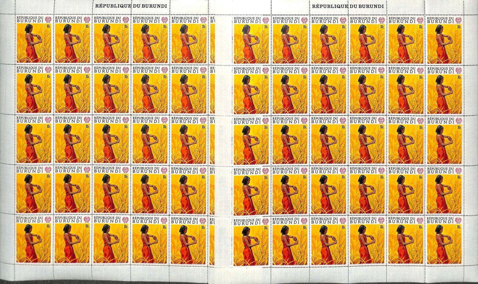 [OP998] Burundi 1969 lot of 6x 4 sheets very fine MNH - Fresh Stock Dated December 2025
