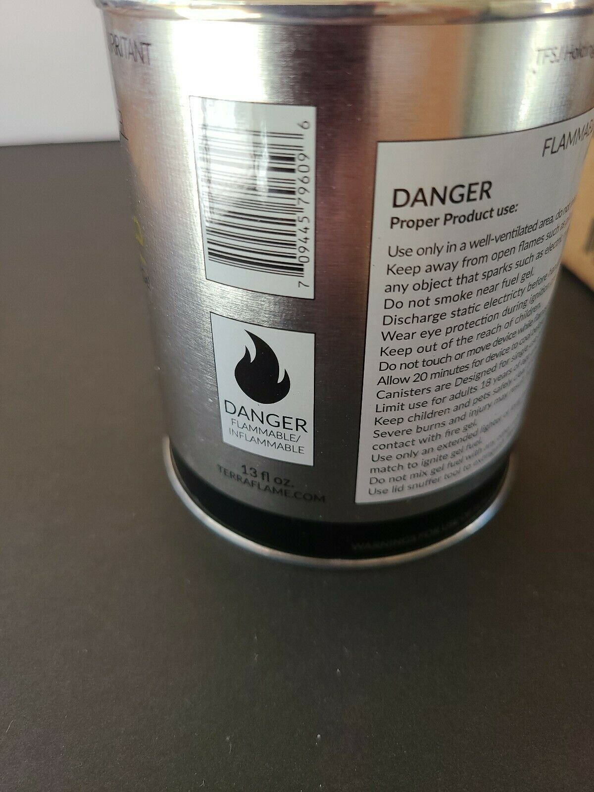 *(12) Terra Flame Clean Burning Fireplace Gel Fuel 13 oz Cans by SunJel Odorless - Fresh Stock Dated December 2025