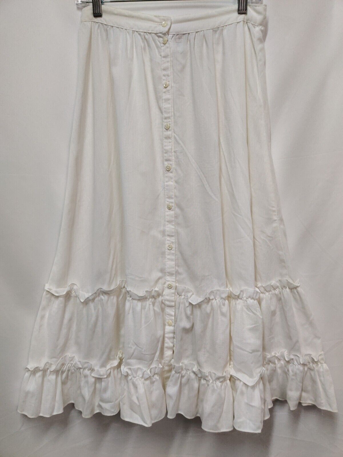 Jessica's Gunnies Gunne Sax Ivory Button Front Skirt Sz 13 VTG 70s Prairie Boho - Fresh Stock Dated March 2026
