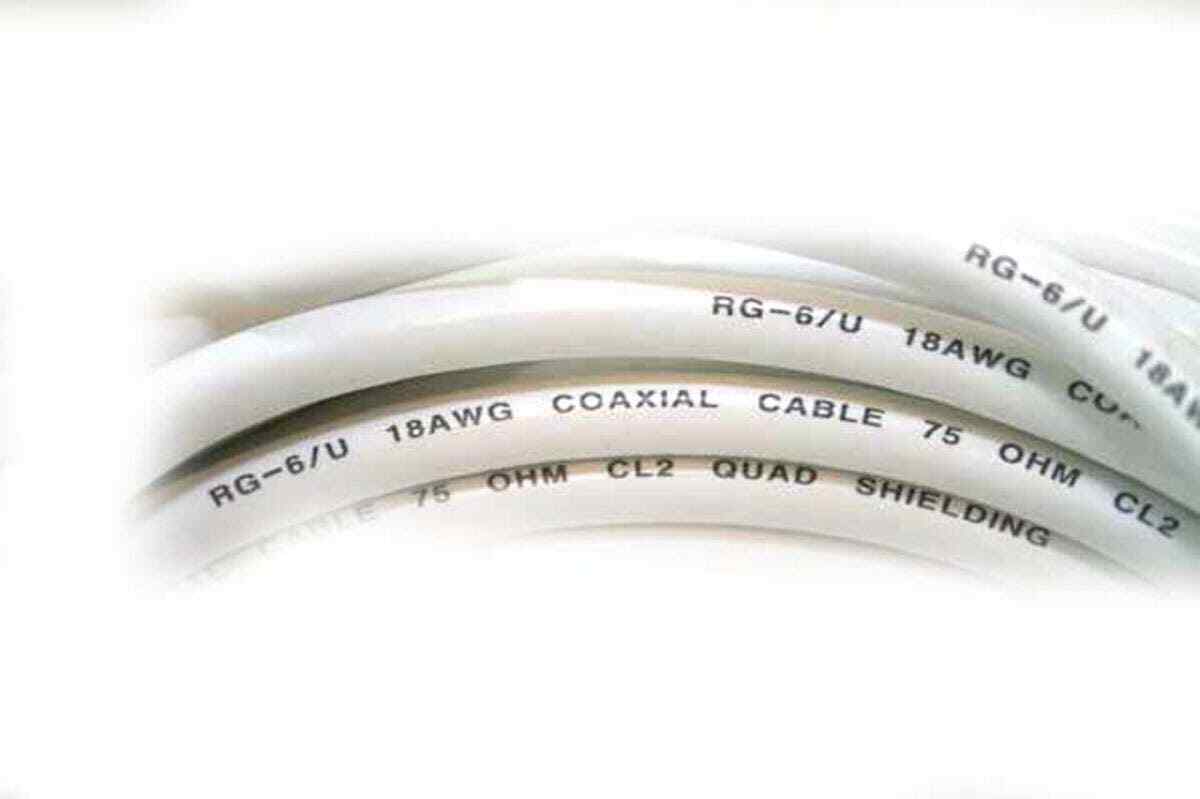 Monoprice 3ft RG6 (18AWG) 75Ohm, CL2 Coaxial Cable W/ F Type Connector - White - Fresh Stock Dated February 2026