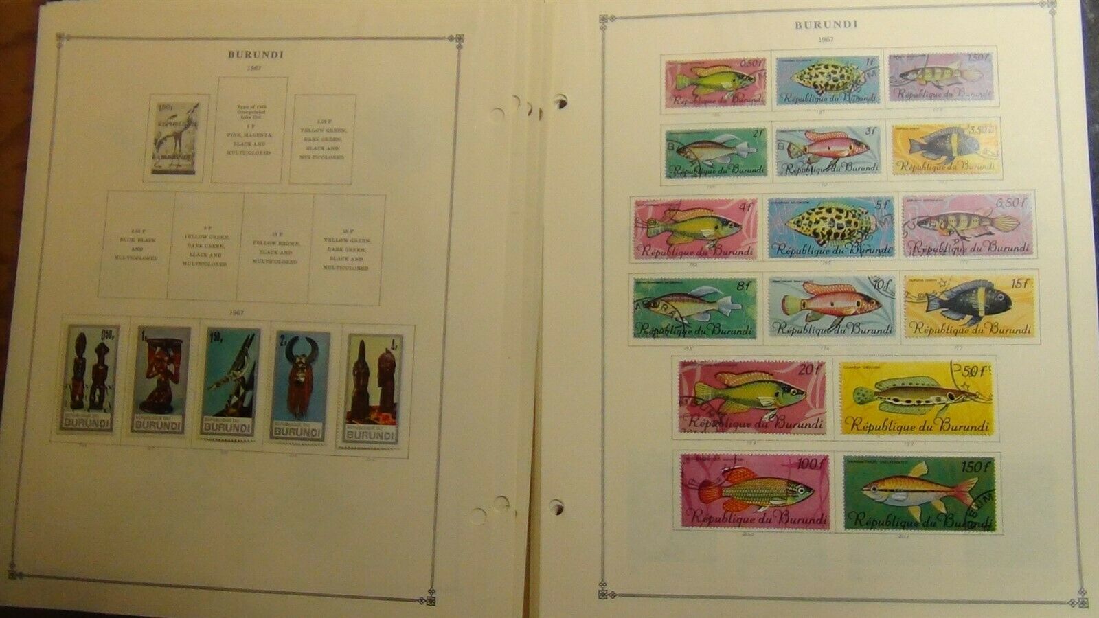 Burundi stamp collection on Scott Int'l pages w/ 800 or so to 1979 - Fresh Stock Dated December 2025