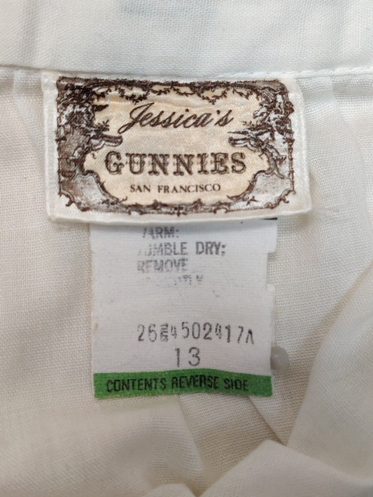 Jessica's Gunnies Gunne Sax Ivory Button Front Skirt Sz 13 VTG 70s Prairie Boho - Fresh Stock Dated March 2026
