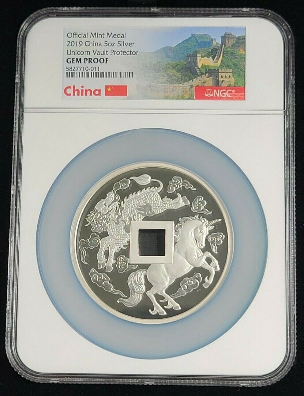 2019 Silver 5 Ounce Unicorn Vault Protector NGC Gem Proof Medal Song Fei 419/500 - Fresh Stock Dated February 2026