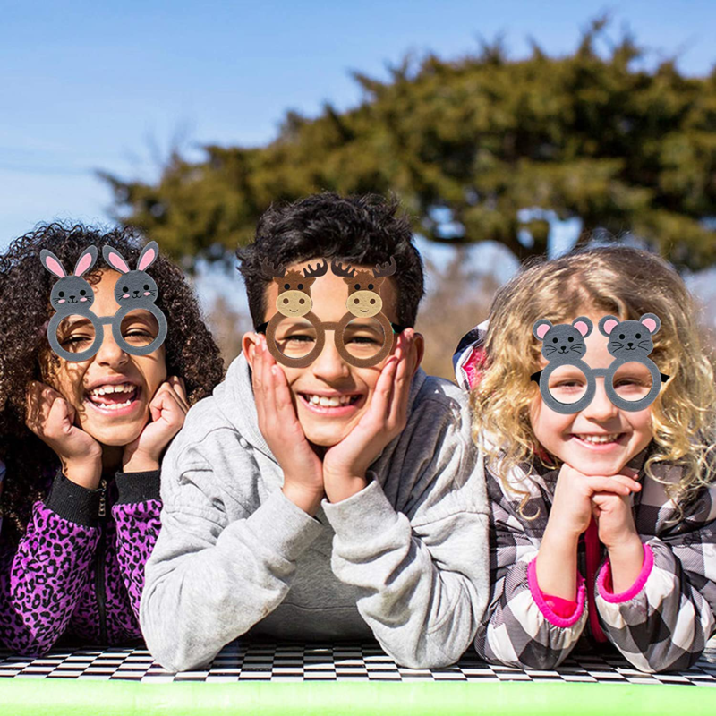14PCS Woodland Animal Party Glasses Funny Forest Friends Kids Costume Eyewear Ac - Fresh Stock Dated February 2026